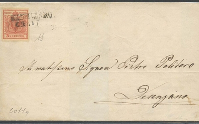 16.06.1850, lettera da Riva per Desenzano affrancata con un 3kr....