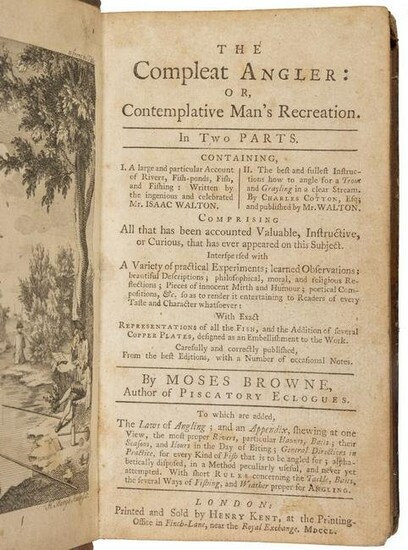 1750 FIRST BROWNE EDITION OF WALTON'S "COMPLETE ANGLER"