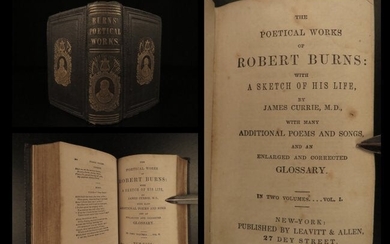 1852 1ed Robert Burns Scottish Poetry Scotland Poems