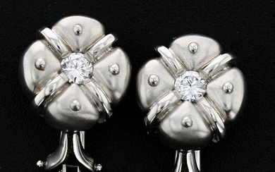 18K WG Contemporary Diamond Clip Earrings