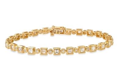 18K Yellow Gold Setting with 3.84ct Diamond Bracelet