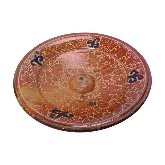 17th Century Hispano Moresque Earthenware Large Bowl