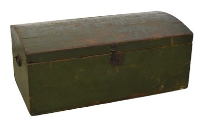 18th Century Green Painted Trunk