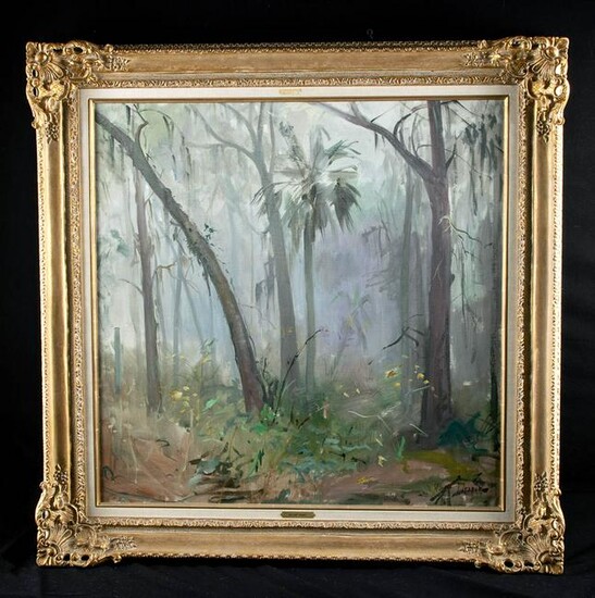 1970 W. Draper Painting - Cypress Swamp, North Carolina
