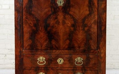 19TH C. FRENCH EMPIRE MARBLE TOP SECRETARY