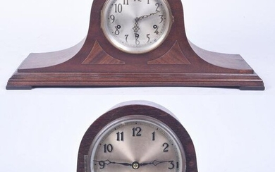 (2) Westminster chime tambour clocks