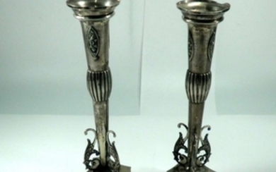 Pair of Antique German Silver Candlesticks, circa 1800