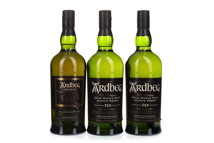 ARDBEG CORRYVRECKAN AND TWO 10 YEARS OLD