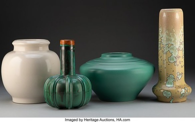 27132: Four Large Glazed Ceramic Vases, 20th century Ma