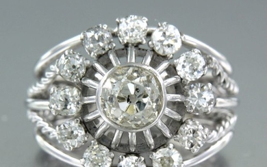 18 kt. White gold - Ring - 2.80 ct Diamond