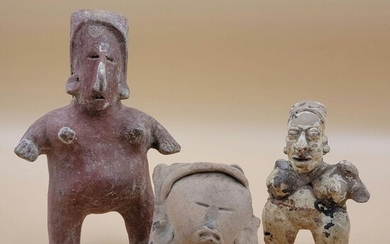 (3) Grouping Of Pre Colombian Jalisco Pottery Figure