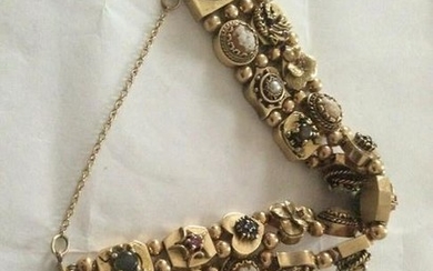 14k Antique Double Slide Bracelet