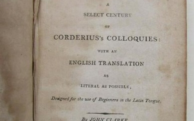 1809 CORDERIUS COLLOQUIES LATIN GRAMMAR in ENGLISH