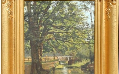 19th C. Barbizon Landscape Painting, Signed