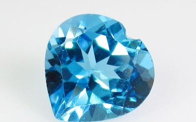 4.15 Ct Genuine Swiss Blue Topaz 10X10 mm Heart