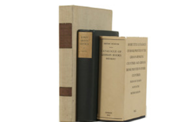 Bibliography.- Manuscripts, Incunabula and Early Continental Books