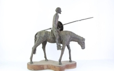 Bronze Sculpture of Man on Horse