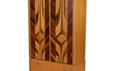 Brutalist Mixed Woods Armoire