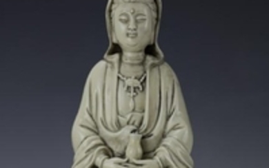 A Chinese Blanc-de-Chine Pocelain Guanyin Figure