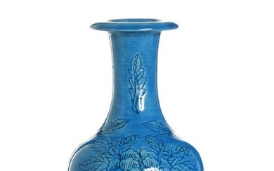 Chinese Blue-Glazed Bottle Vase