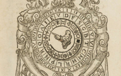 Cryptography.- Porta (Giovanni Baptista della) De furtivis literarum notis vulgo. De ziferis libri IIII, 3 woodcut volvelles, contemporary limp vellum, John Wolfe, 1591.
