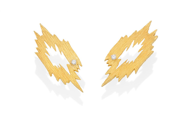 A pair of diamond earclips,, by Grima, circa 1970