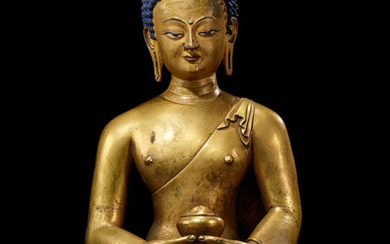 A fine and rare gilt-bronze figure of Amitabha