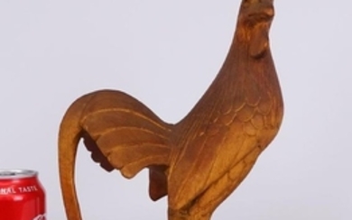Folk Art Carved Wooden Rooster