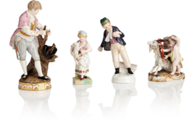 Four various Meissen figures