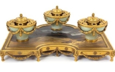 * A French Gilt Bronze, Celadon Porcelain and Japanese
