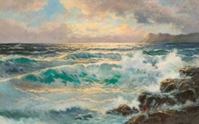 G. Harvey (1933-2017), Crashing Waves, 1958, oil