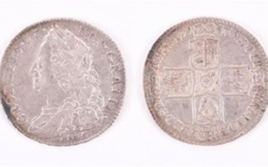 GEORGE II, 1727-60. HALFCROWN, 1745. LIMA. NONO Obv: Old laureate and draped bust left, Lima below. Rev: Crowned cruciform...