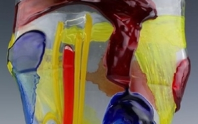 Italian Murano Studio Art Abstract Glass Vase 11"