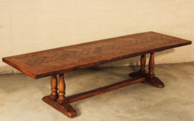 LARGE PEG CONSTRUCTED PROVINCIAL DINING TABLE