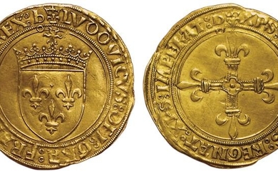 Louis XII. 1498 1514. Ecu d'or au soleil. Bourges.…