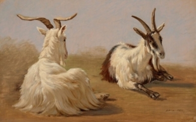 Martinus RØRBYE Drammen, 1803 - Copenhague, 1848 Etude de chèvres