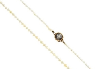 A natural seed pearl single-strand necklace. Comprising