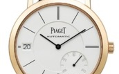 PIAGET | A LARGE PINK GOLD AUTOMATIC WRISTWATCH WITH DATE CASE P10918 ALTIPLANO CIRCA 2008