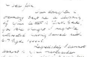Ralph Briars 617 Sqn Tirpitz Raider typed signed letter to 617 Sqn Historian Jim Shortland dated 1987. Regarding Viaduct...