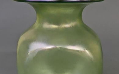 Steuben Green Aurene Glass Vase