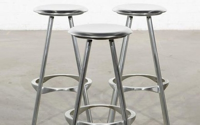 Three Amat-3 for Knoll aluminum Twist bar stools