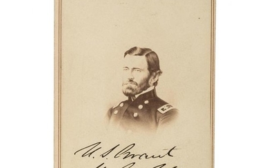 Ulysses S. Grant CDV, Signed with Rank