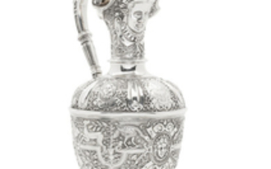 A Victorian silver Cellini pattern ewer