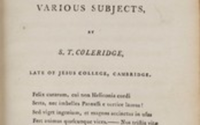 Coleridge (Samuel Taylor) Poems on Various Subjects, errata...