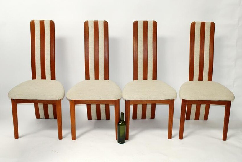 4 Mid century Danish high back chairs
