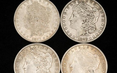 4 Morgan Silver Dollars incl 1883