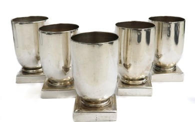 5 William Spratling Sterling Silver Footed Shot Cups