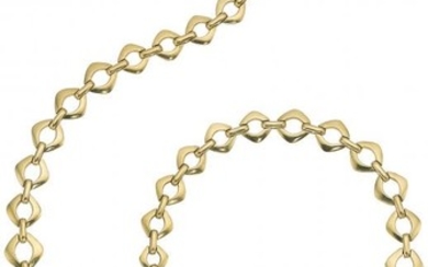 55032: Rubellite Tourmaline, Diamond, Gold Necklace Th