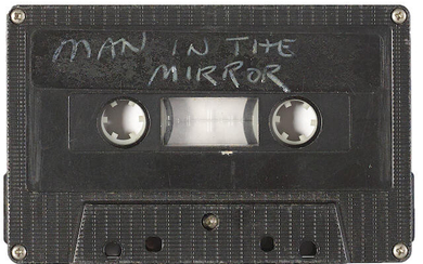 The original demo tape of "Man In the Mirror" by Glen Ballard and Siedeh Garrett, given to Michael Jackson with Jackson's handwriting on the verso