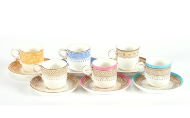 (6) Cups & Saucers Marked Royal Worcester